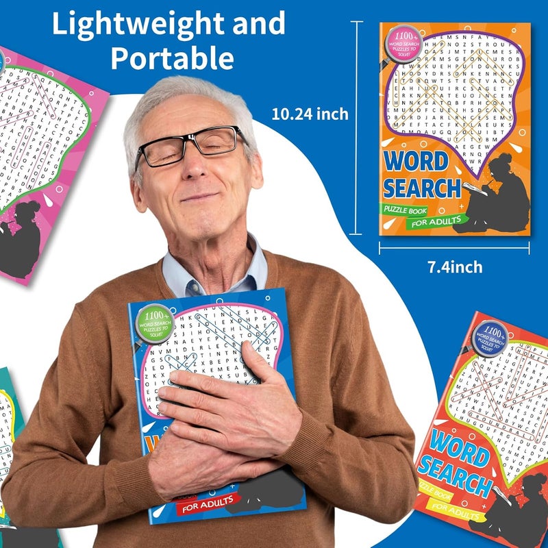 Kalysky 12 Pack Large Print Word Search Books for Adult, 15000+ Words Word Search Puzzle Books for Adults, Seniors and Teens, Brain Games Activity Book - Image 5